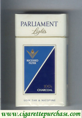 Parliament Lights Charcoal 100s cigarettes hard box